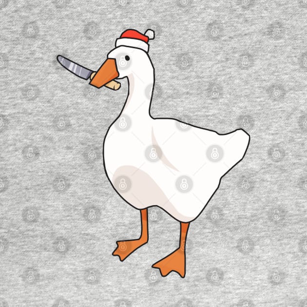 Goose with a knife in a New Year's hat by KamyShek89